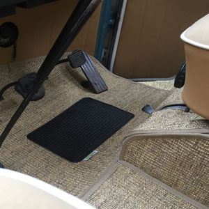 Carpet mat set in Volkswagen Baywindow Camper Van, showing cabmat set in Sisal Carpet.